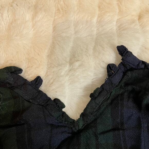 HOLLISTER Extra Small Plaid Green Black Tank Top Adjustable Straps Missing Ties - Picture 3 of 3